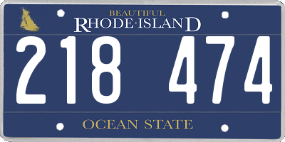 RI license plate 218474