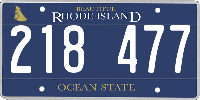 RI license plate 218477