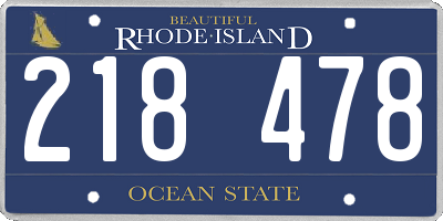 RI license plate 218478