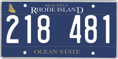 RI license plate 218481