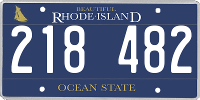 RI license plate 218482