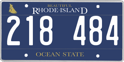 RI license plate 218484