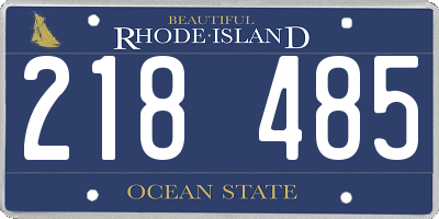 RI license plate 218485