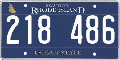 RI license plate 218486