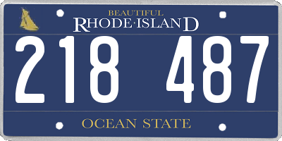 RI license plate 218487