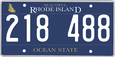 RI license plate 218488