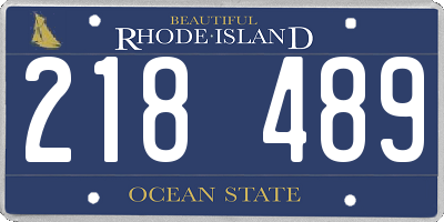 RI license plate 218489