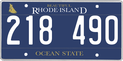 RI license plate 218490