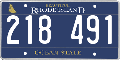 RI license plate 218491