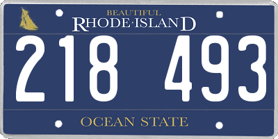 RI license plate 218493