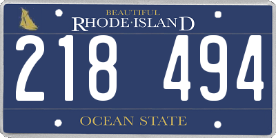 RI license plate 218494