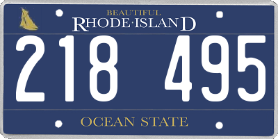 RI license plate 218495