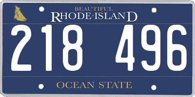 RI license plate 218496