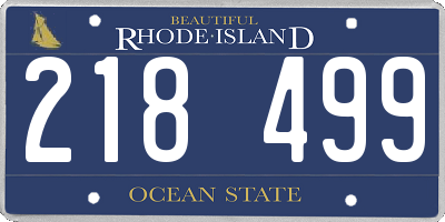 RI license plate 218499