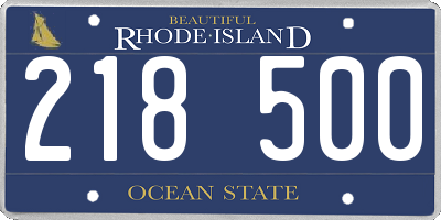RI license plate 218500