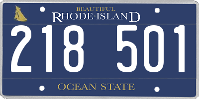 RI license plate 218501