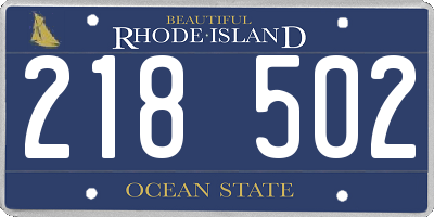 RI license plate 218502