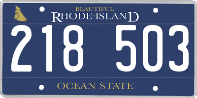 RI license plate 218503