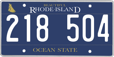 RI license plate 218504