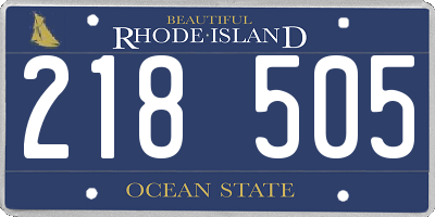 RI license plate 218505