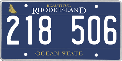 RI license plate 218506