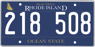 RI license plate 218508
