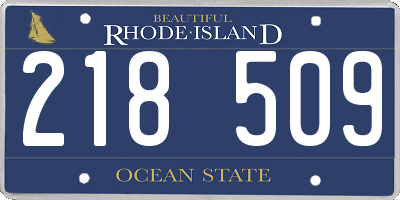 RI license plate 218509