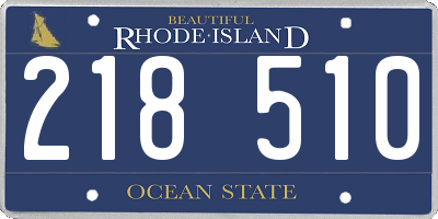 RI license plate 218510
