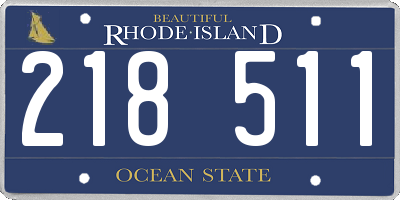 RI license plate 218511