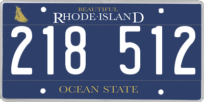 RI license plate 218512