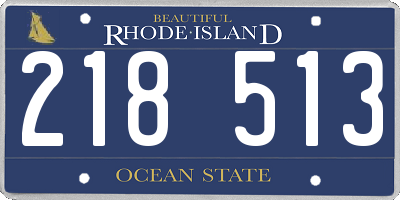 RI license plate 218513