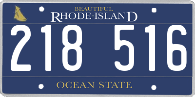 RI license plate 218516