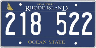 RI license plate 218522