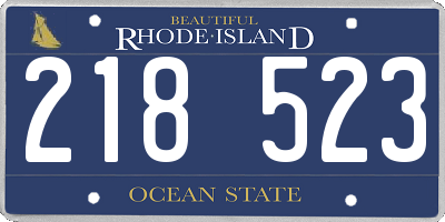 RI license plate 218523