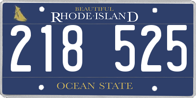 RI license plate 218525