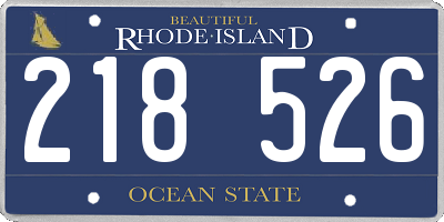 RI license plate 218526