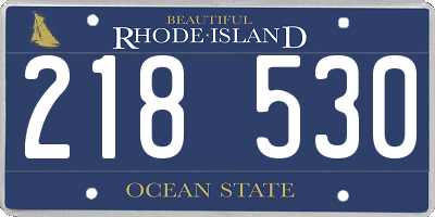 RI license plate 218530