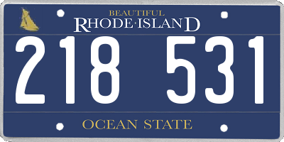 RI license plate 218531