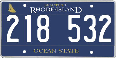 RI license plate 218532