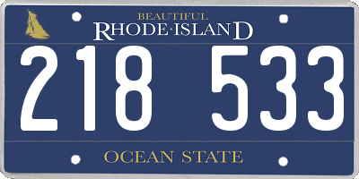 RI license plate 218533