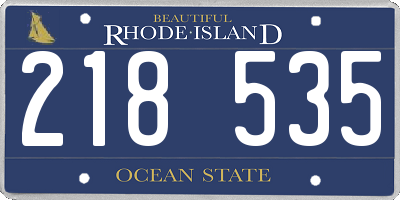 RI license plate 218535