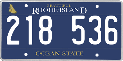 RI license plate 218536