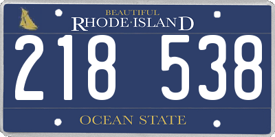 RI license plate 218538