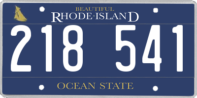 RI license plate 218541