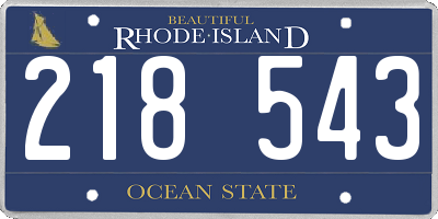 RI license plate 218543