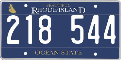 RI license plate 218544