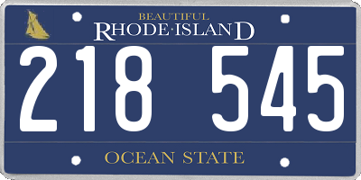 RI license plate 218545