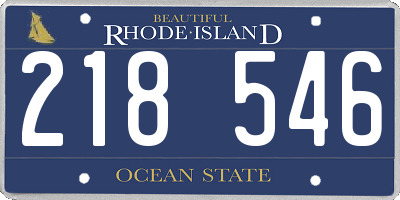 RI license plate 218546