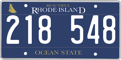 RI license plate 218548