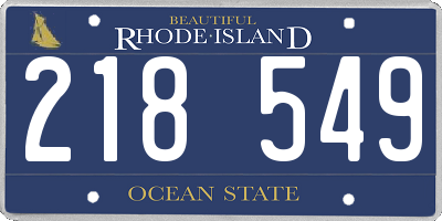 RI license plate 218549